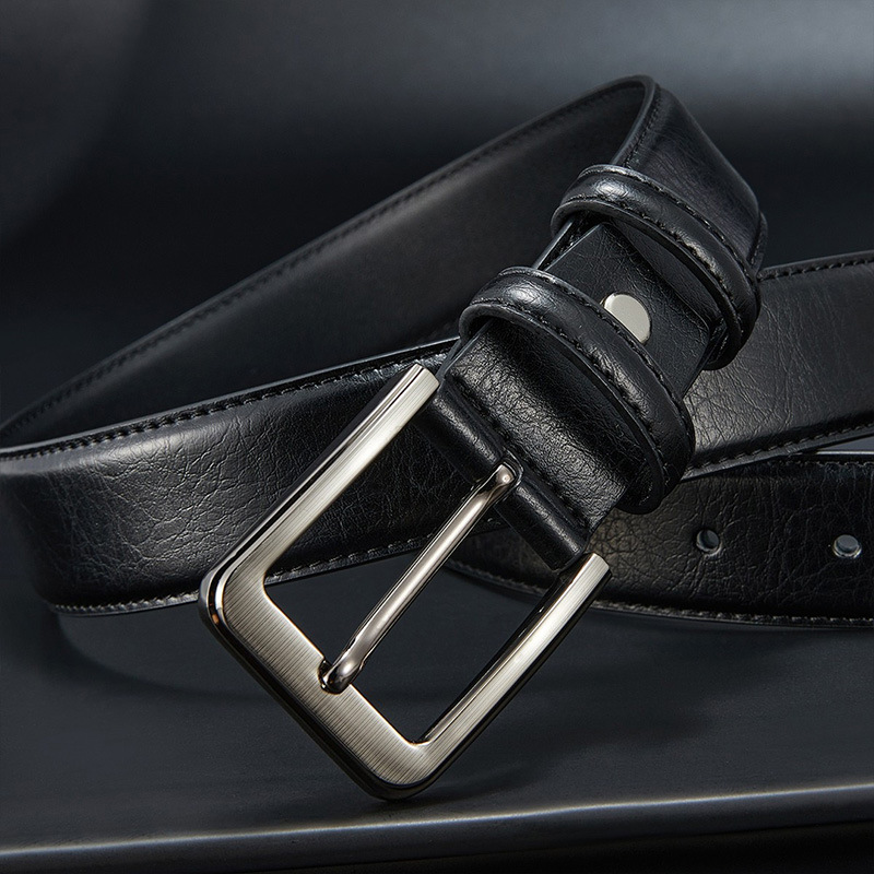 Cow leather belt men's leather pin buckle belt male Korean Tide pants pure authentic leisure business Joker