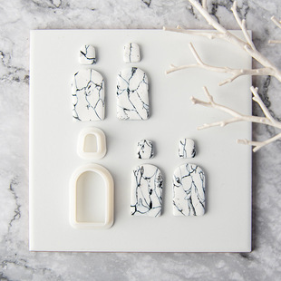 New Geometric Soft Pottery Earrings Mold Simple Marble Clay Jewelry Cutting Mold diy Gift Hand Tools