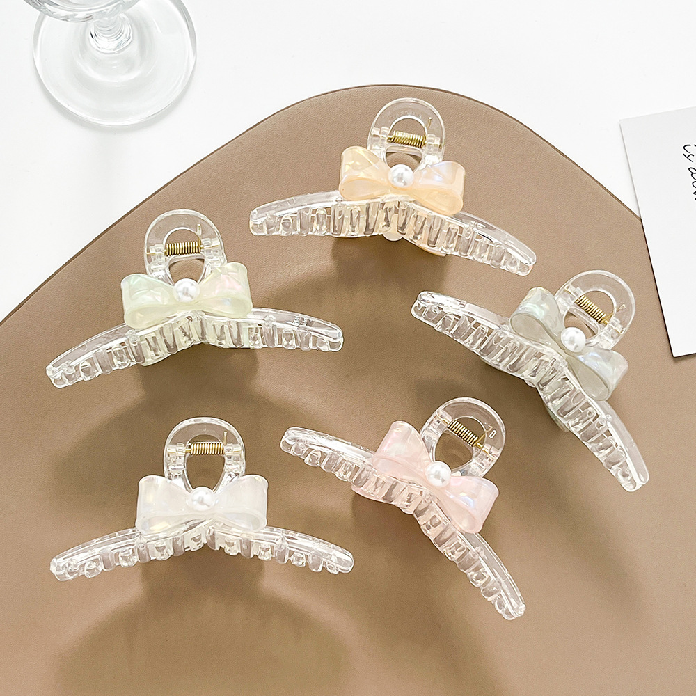 Fermaglio trasparente per capelli Fermaglio carino Grande fermaglio a farfalla Fermaglio a squalo Perla Accessori per capelli Copricapo all'ingrosso_voghion.com