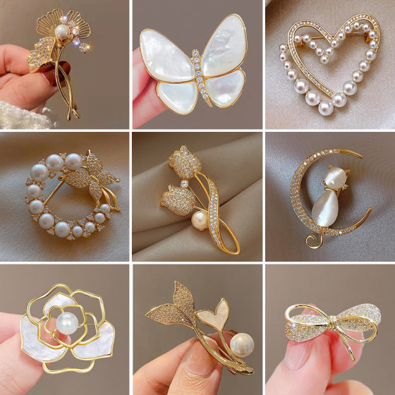Fashion corsage cross-border brooch high-end women's anti-exposure butterfly brooch high-grade sense niche new corsage