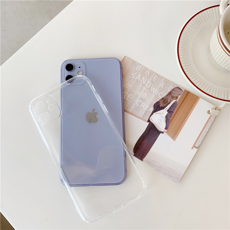 Simple Transparent iPhone 15PRO Phone Case Full Coverage iPhone12/13 Silicone Soft Case 14 Suitable 11 Drop-resistant Case