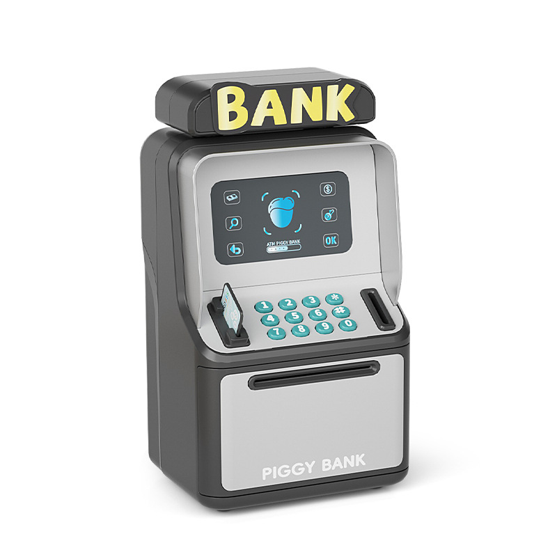 Children's cartoon password box piggy bank ATM safe box Music automatic roll money piggy bank cash machine toy