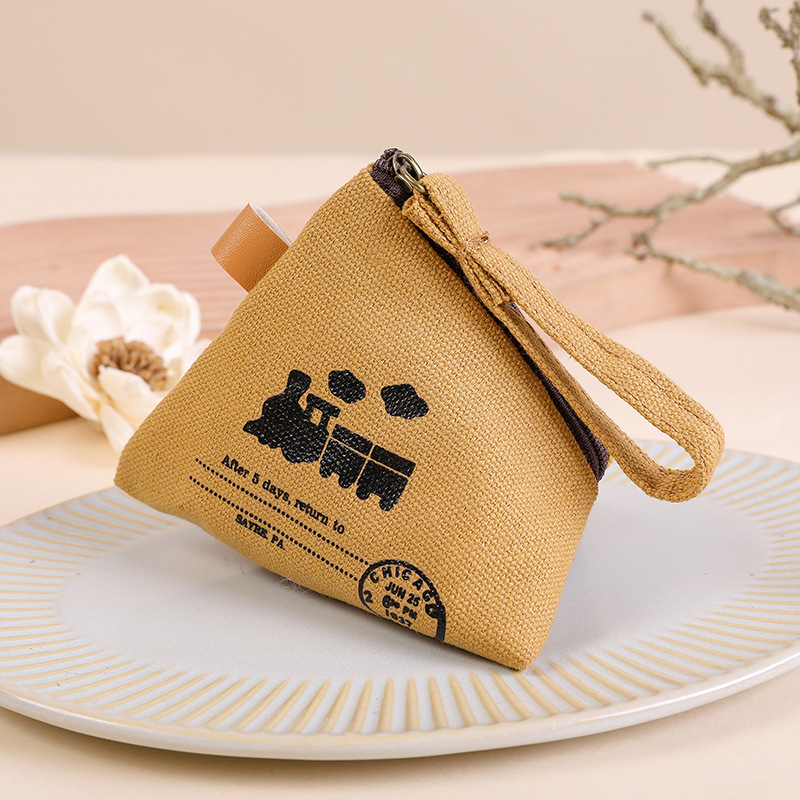 Zongzi Bag Korean Cute Creative Wallet Canvas Vintage Zongzi Coin Purse Gift Key Bag