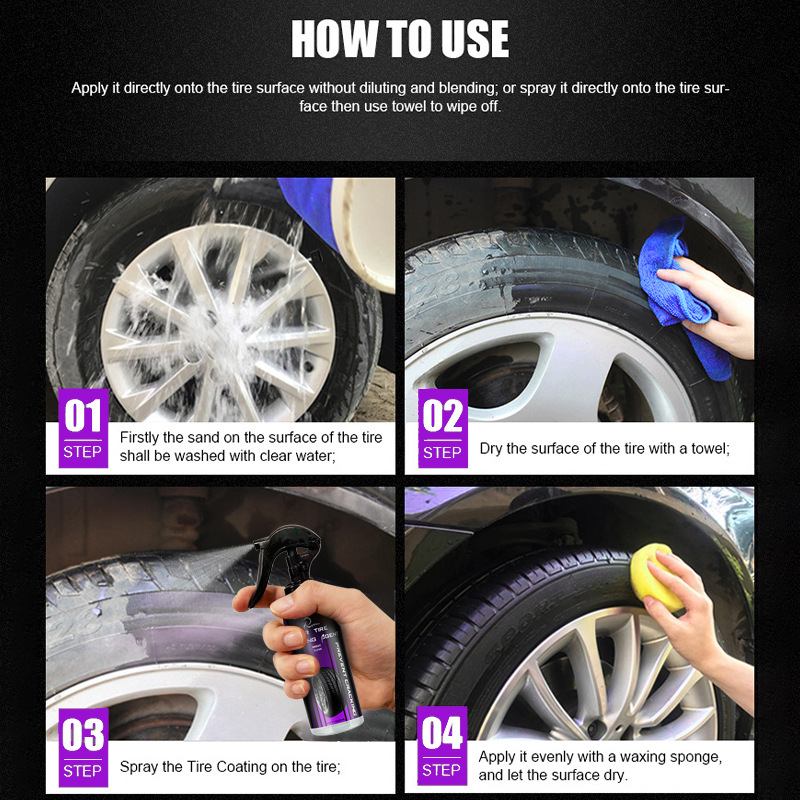 Ryekew Automotive Tire Brightening Tire Coating Agent Anti-aging Tire Glaze Brightener Cross-border