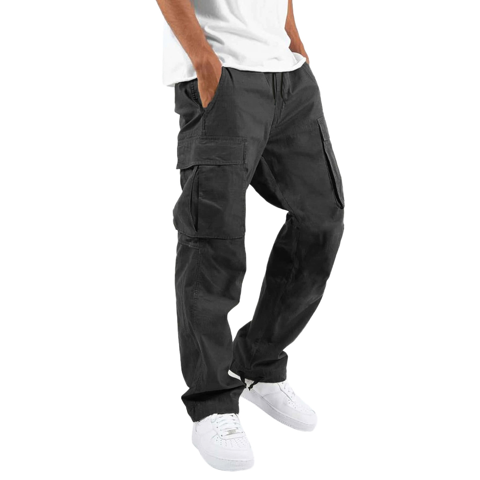 2022 Amazon Spring and Autumn New Men's Crane Pants European and American Independent Station Foreign Trade Drawstring Pocket Casual Pants