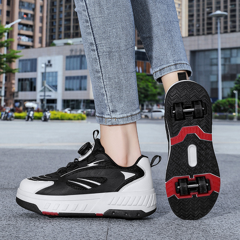 Dingjian new children's walking shoes roller skating boys' four-wheel explosion shoes student deformation skating shoes girls' roller shoes
