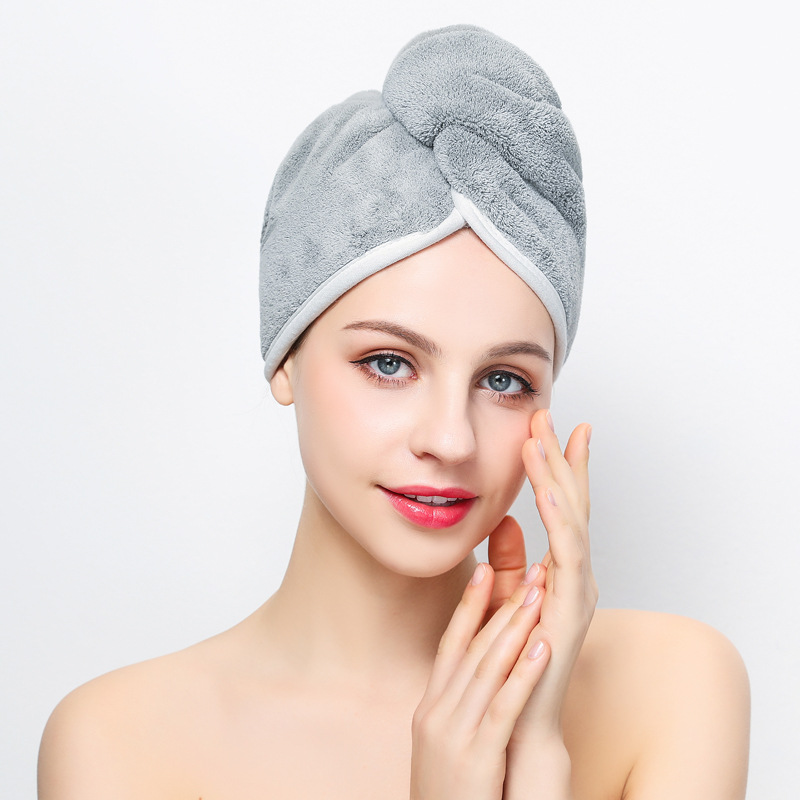 Factory direct microfiber quick-drying absorbent edging dry hair towel wholesalers Super gift dry hair hat turban