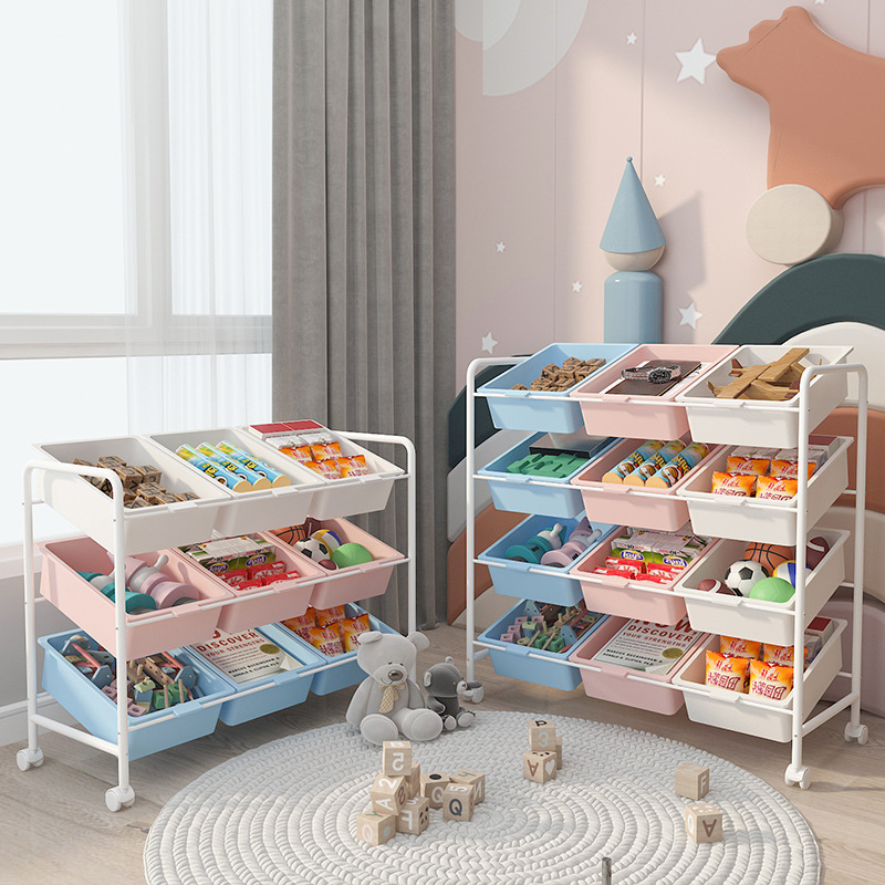 Children's Toy Storage Rack Baby Toy Storage Large Capacity Household Floor Storage Rack Multi-Layer Storage Cabinet