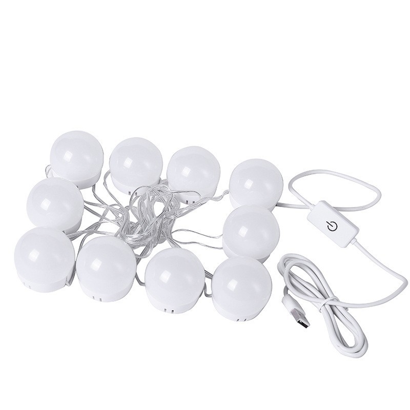 Hollywood mirror headlight makeup mirror bulb three-color dimming makeup light source manufacturers led mirror bulb
