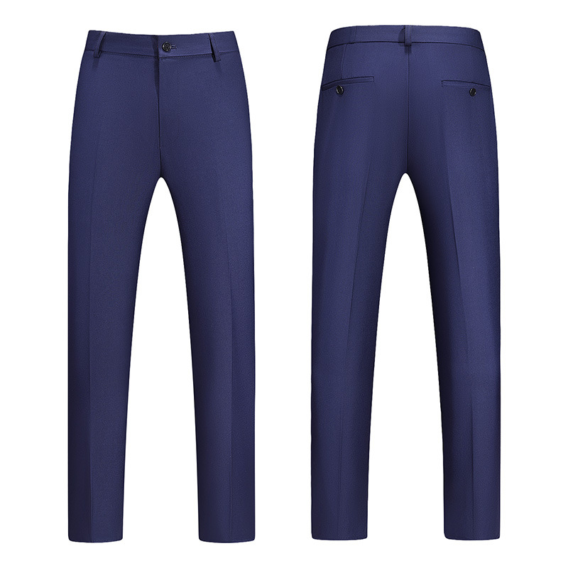 2023 foreign trade new men's solid color suit trousers fashion men's business casual slim business wear suit trousers