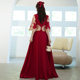 plus size Toast Dress Bride Summer Wedding Engagement Dress Chinese Xiuhe Dress wine red Long Toast Dress 2002
