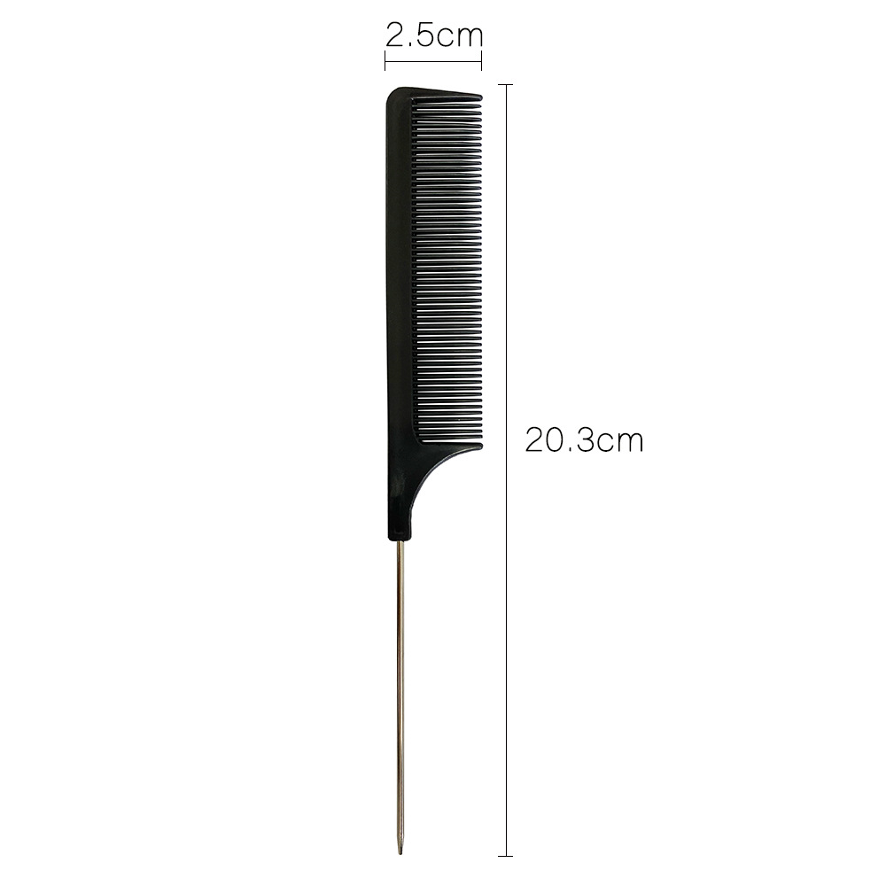 Sand Flesh Official Black Plastic Steel Needle Tail Comb Barber Shop Supplies Hair Cutting Styling Toothed Comb 50061