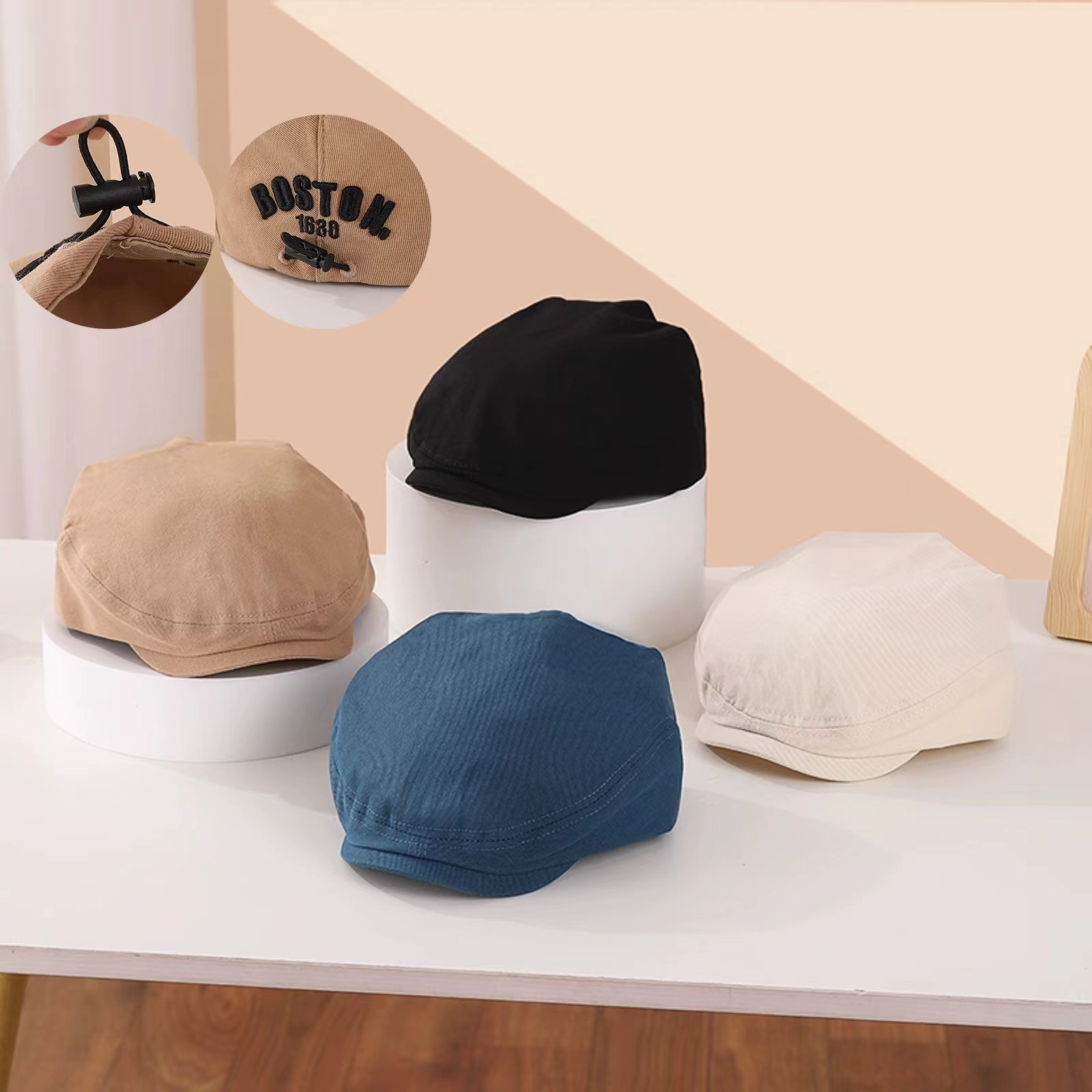 Cappello in stile coreano per bambini, nuovo stile, berretto in denim coordinato, berretto per bambini, berretto regolabile in avanti per bambine_voghion.com