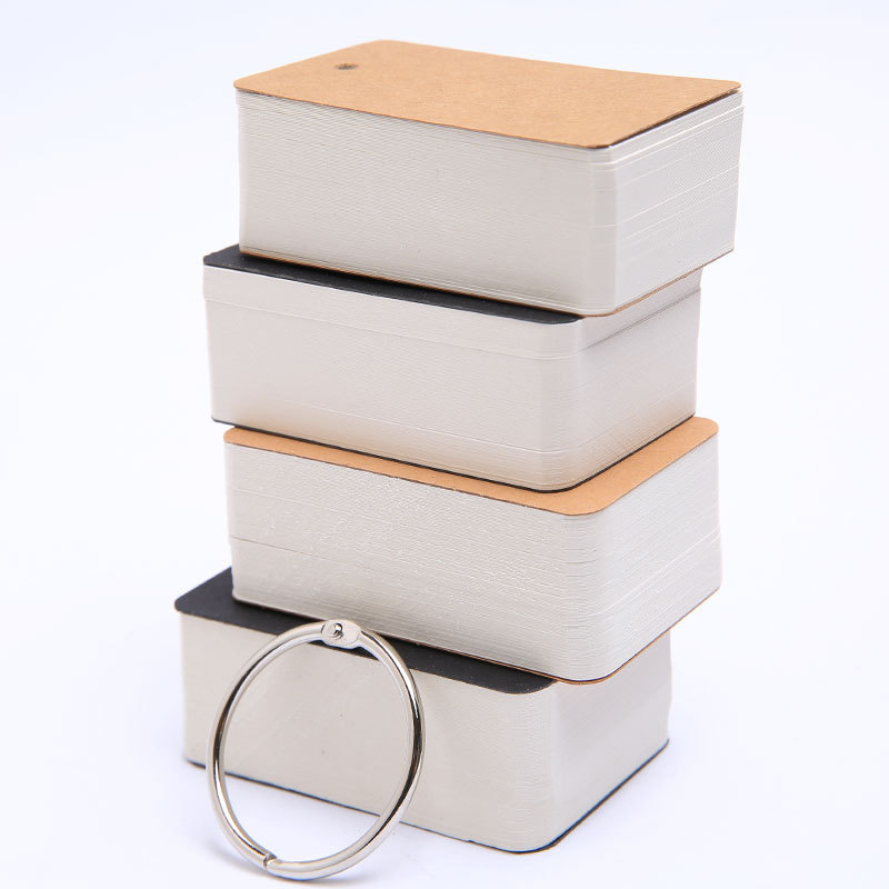 100 blank word card loose-leaf card ring buckle detachable message card note English Memory Card hard card