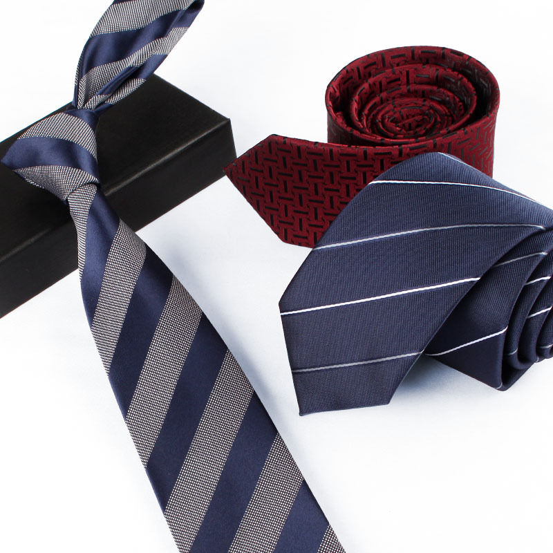 Fashion Casual Korean style narrow tie 6cm men's formal wear business administrative wedding striped hand tie tie in stock