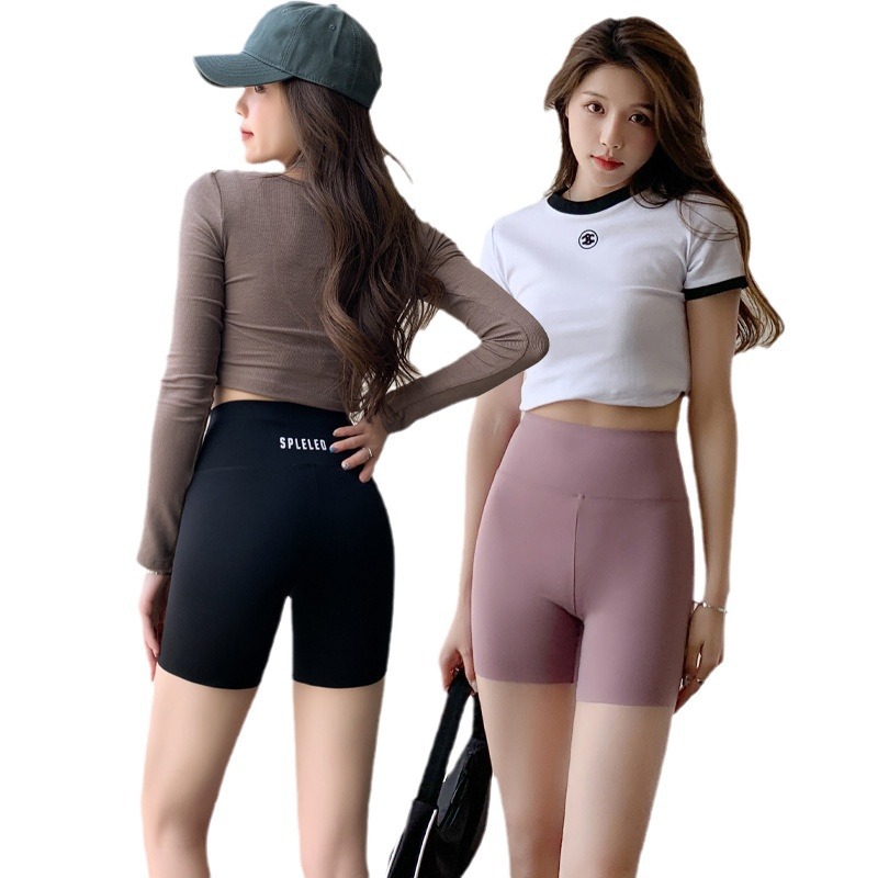 Summer Outer Wear Safety Pants Women's Shorts Thin Belly-Tinting Anti-Light High Waist Slim-Fit Large Size Shark Three-Pants