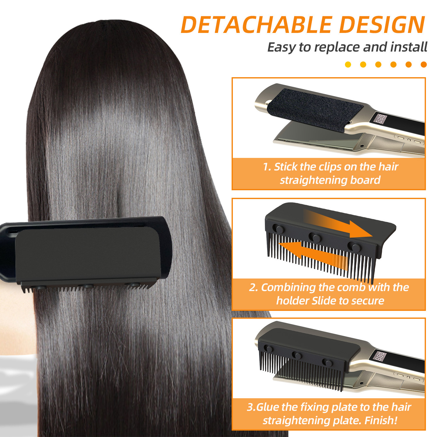 Flat Iron Comb detachable straight hair Comb hair salon household electric splint with accessories styling hairdressing tools