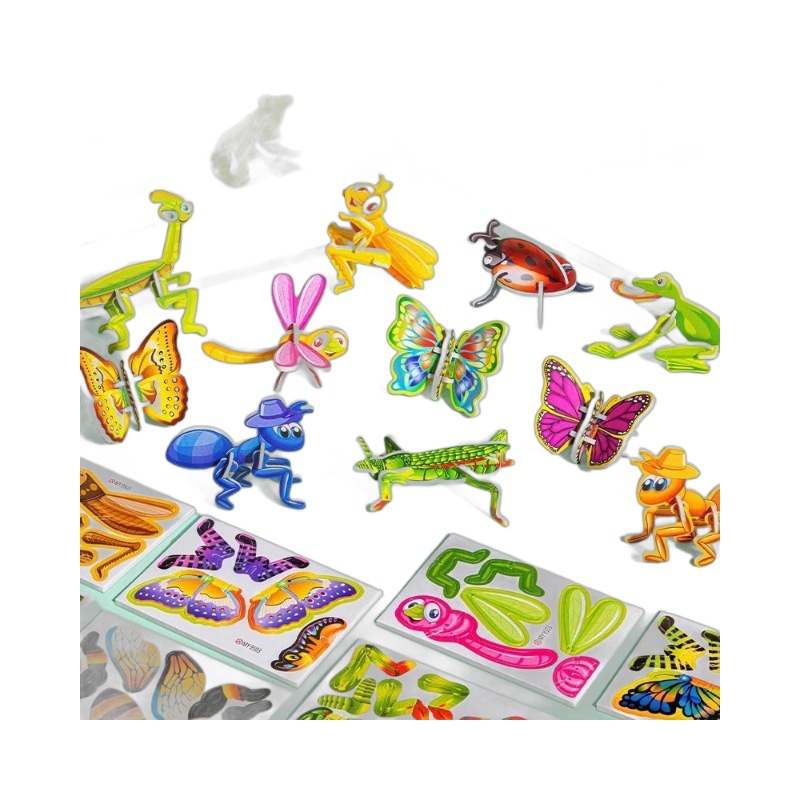 Children's Puzzle Handmade Assembled Handmade DIY Running Wood Stereo Children's Puzzle 3D Fun Puzzle Stereo Puzzle