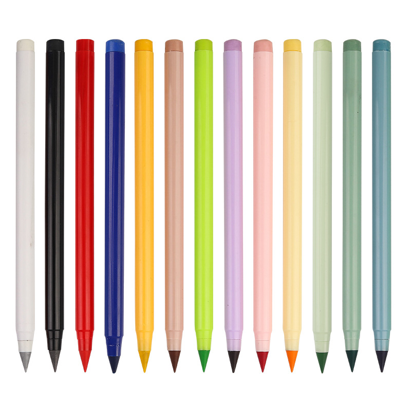 Cross Border 12 Color Black Technology Color Eternal Pencil Endless Pencil Writing Constant Color Children's Eternal Pencil