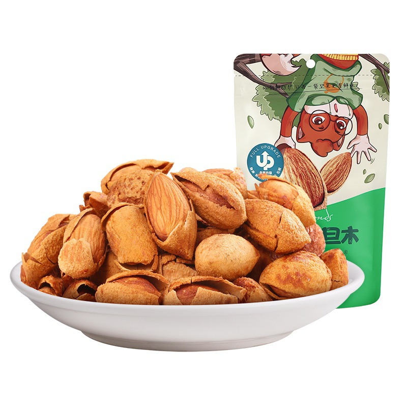 [three squirrels_hand-peeled almond 120g] snacks nuts fried daily dried almond almond