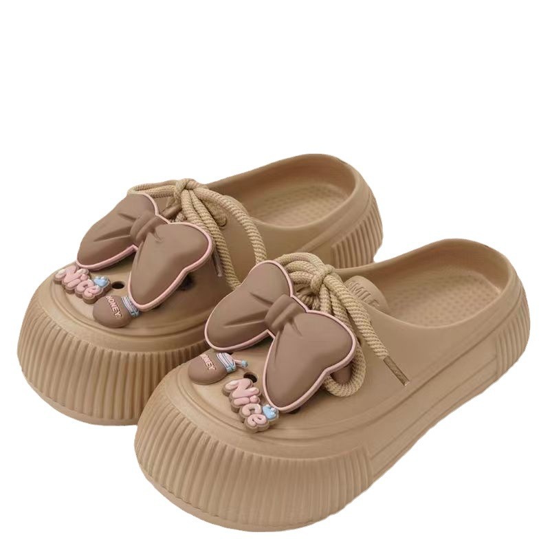 Baotou Half Slippers Women's Outfit Summer New Fashion Slippers Home Non-Slip Thick-Sole EVA Sandals Soft-Sole Hole Shoes