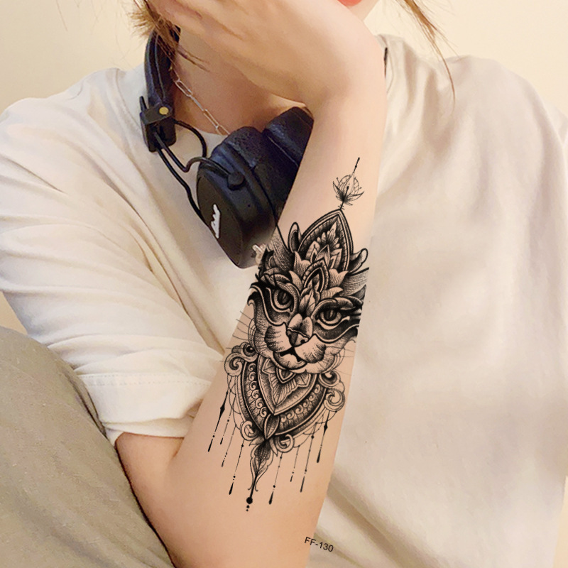 New FF series tattoo stickers with flowers, feathers, eagles, and Arabic love designs, factory wholesale