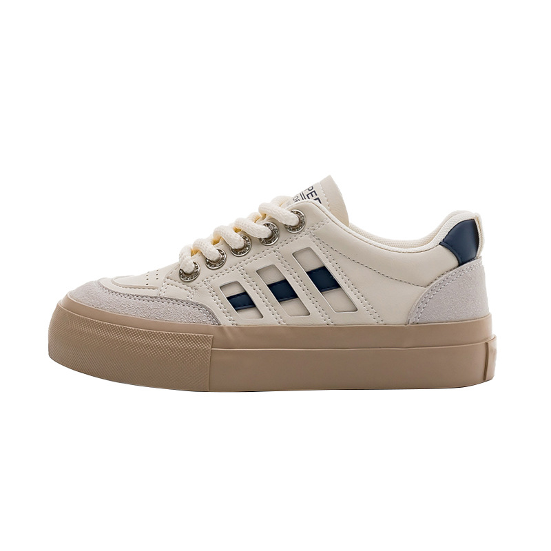Spring Leather White Shoes Women's Shoes 2024 New Autumn Explosions All-match Flat Casual Sneakers White Shoes