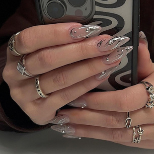 European and American flame wear nail piece wearable nail piece nail sticker cross-border fake nail nail nail nail wear nail piece