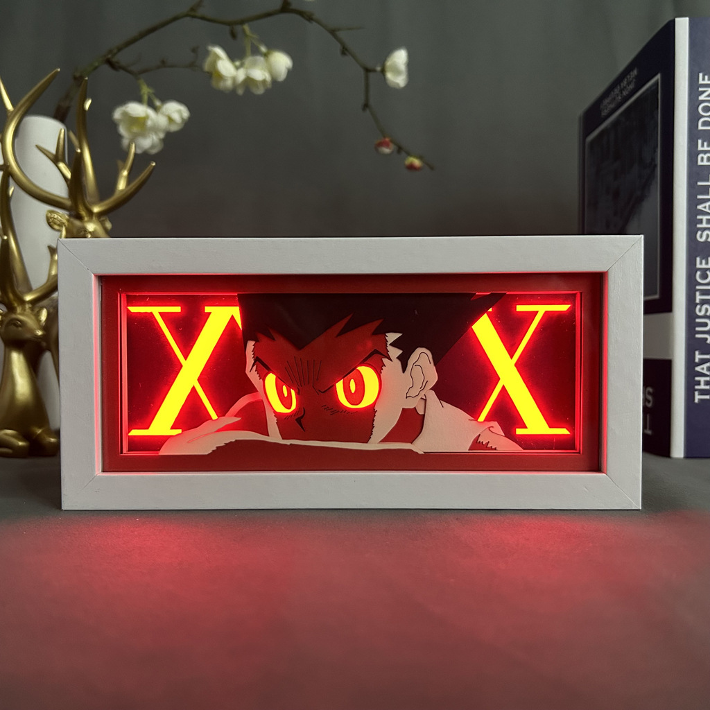 Animation Paper Carving Lamp Secondary Nightlight Desktop Ornaments Bedroom Room Decorative Lamp Full-time Hunter Peripheral Hand-held