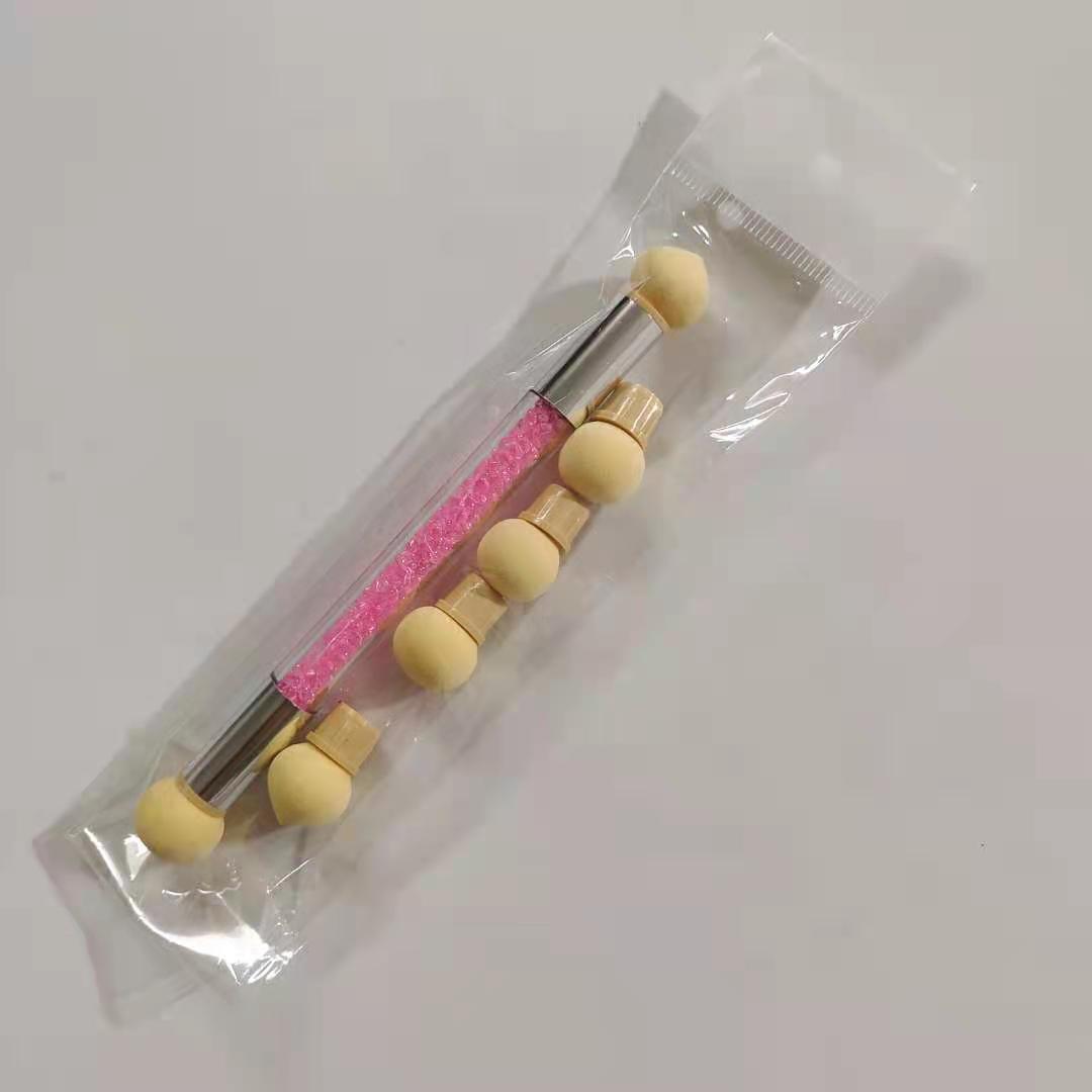 Seven-color optional double head sponge blooming pen single +4 replacement head nail art OPP bag