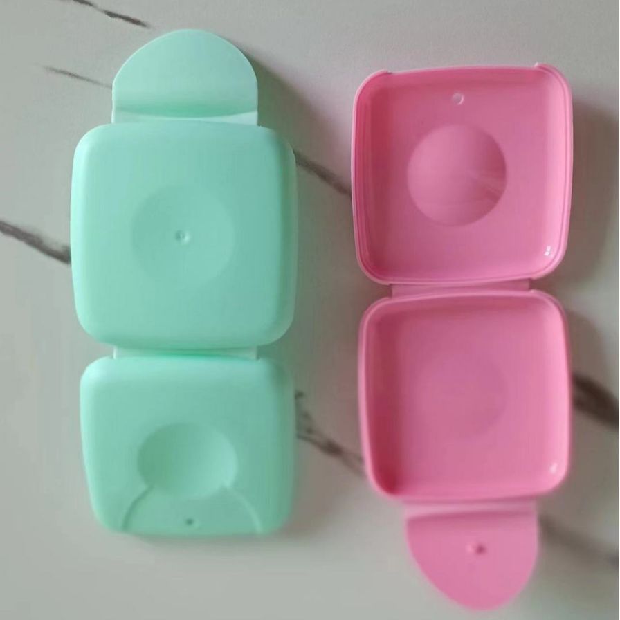 Tampon Storage Box Women's Small Portable Dustproof Clamping Lock Macaron Household Travel Plastic Box