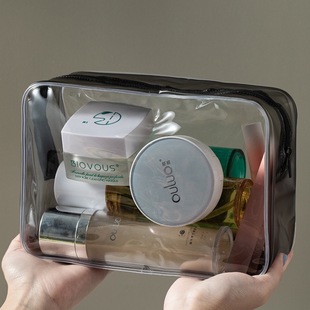 pvc cosmetic bag wholesale large capacity simple portable toilet bag zipper bag transparent waterproof travel storage bag