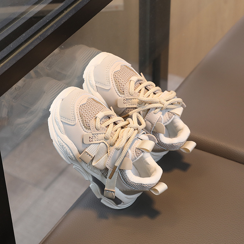 Girls' Sneakers Spring and Autumn New Children's Sneakers Small and Medium-sized Children's Mesh Sneakers Girls' Running Shoes Trendy Children's Shoes