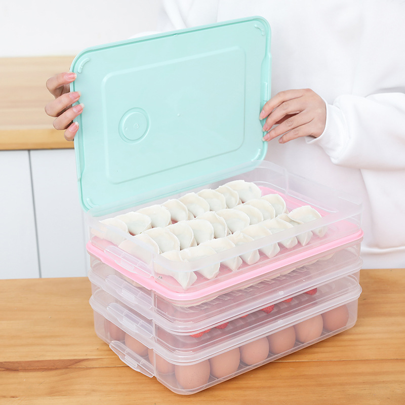 Multifunctional Dumpling Box Dumpling Quick-frozen Dumpling Chaos Box Refrigerator Fresh-keeping Box Household Egg Dumpling Storage Box
