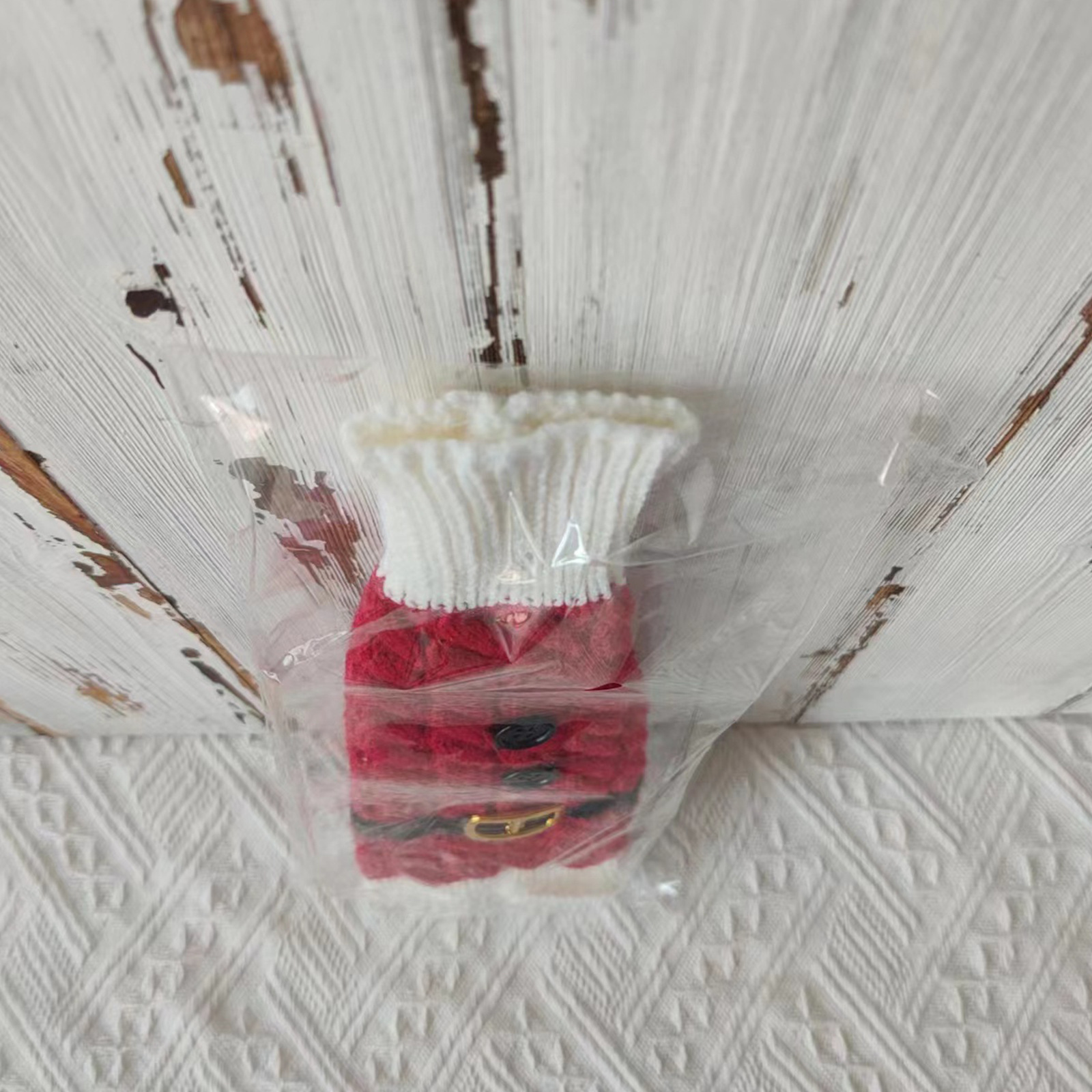 Haobei Weihnachtsdekoration liefert Weihnachtsgestrickte Weinflaschenhülle Rotweinhülle Restaurantdekoration Dekorative Weinflaschen-Kleiderhülle_voghion.com