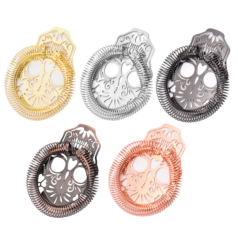 Skull 304 Stainless Steel Wine Mixer Ice Strainer Cocktail Ice Breaker Filter Ice Breaker Bar