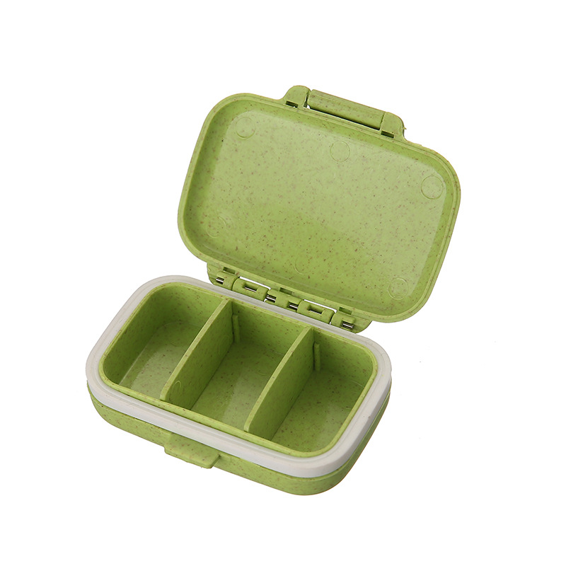 Portable mini medicine box moisture-proof medicine box rectangular three-compartment medicine box morning, middle and evening medicine storage box wholesale