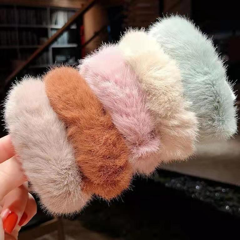 Plush hair ring color simple hair rope Korean hair accessories new plush rubber band hair Ring women's head accessories wholesale