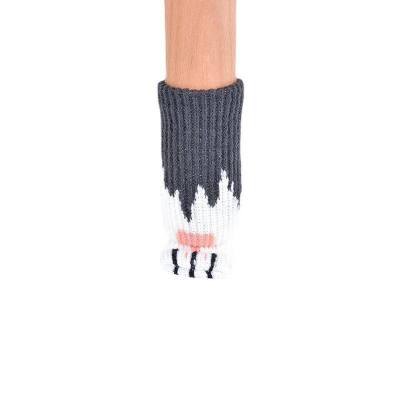 Table and Chair Foot Cover Knitted Woolen Door Handletop Gloves Protection Non-Slip Wear-Resistant Silicone Cat Thickened Chair Foot Cover Leg Pad