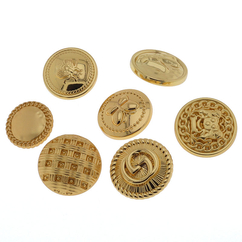 Vintage Gold Metal Button Embossed Pattern Hand Sewn Button Fashion Woolen Coat Trenchcoat Coat Button Wholesale