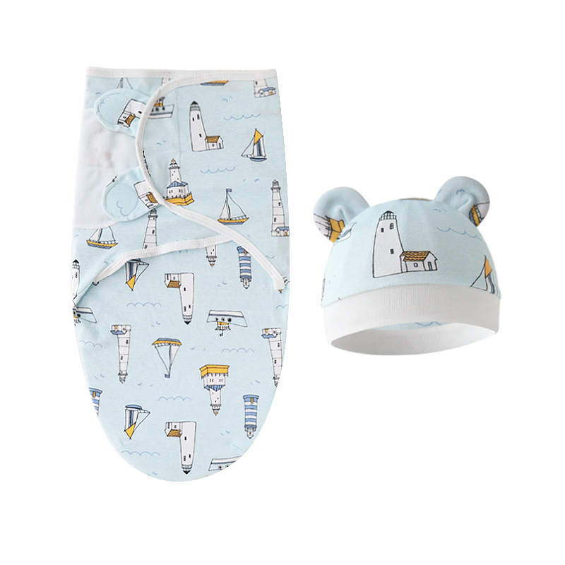 Cotton baby anti-shock swaddling baby 0-6 months newborn baby spring and autumn quilt summer thin sleeping bag towel