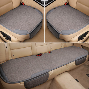 Car seat cushion four seasons universal single-piece seat cushion single butt cushion car rear seat three-piece linen