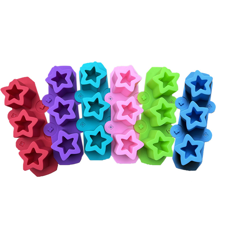 New 3 ice Cup plaster mold five-pointed star-shaped succulent pot mold concrete silicone silicone flowerpot aromatherapy mold