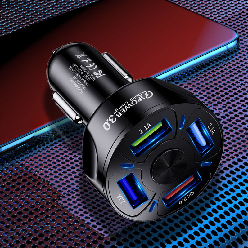 Qc3.0急速充電車載充電器3.1a 1ドラッグ4 qc 3.0自動車携帯電話充電器4usb車充電|undefined