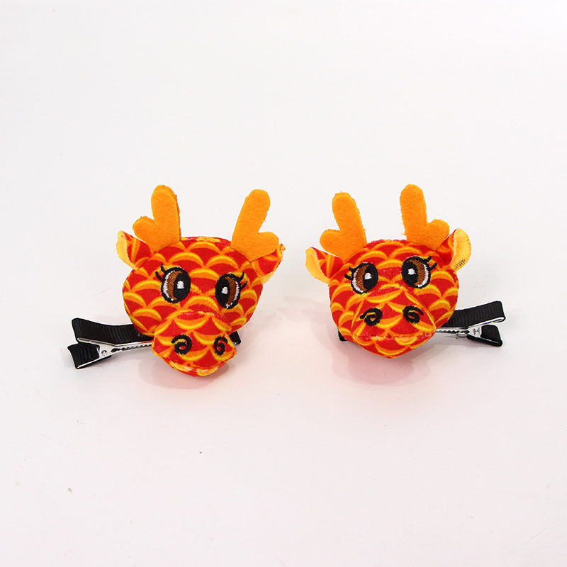 Dragon year zodiac faucet doll headband cute festival performance dress up dragon horn headband hairpin New Year headdress top clip