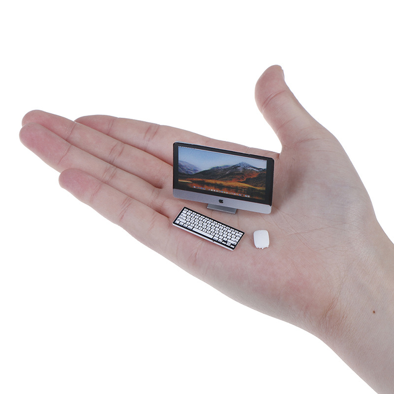 1:12 dollhouse dollhouse mini model scene accessories OB11 LCD computer mouse keyboard three pieces