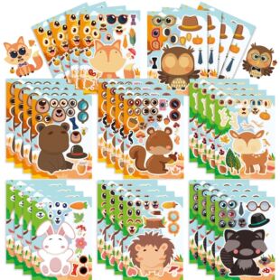 CM2307006 children's cartoon cute cartoon animal forest parent-child interactive puzzle DIY face sticker