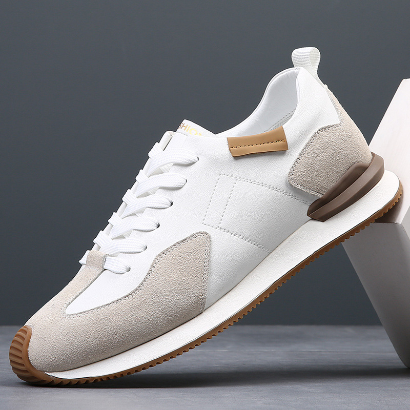 Men's breathable summer shoes sneaker men's casual shoes genuine leather White shoes men's shoes all-matching argan shoes