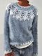 Amazon European and American new sweater women's wish hot sale round neck color matching loose fashion pullover sweater