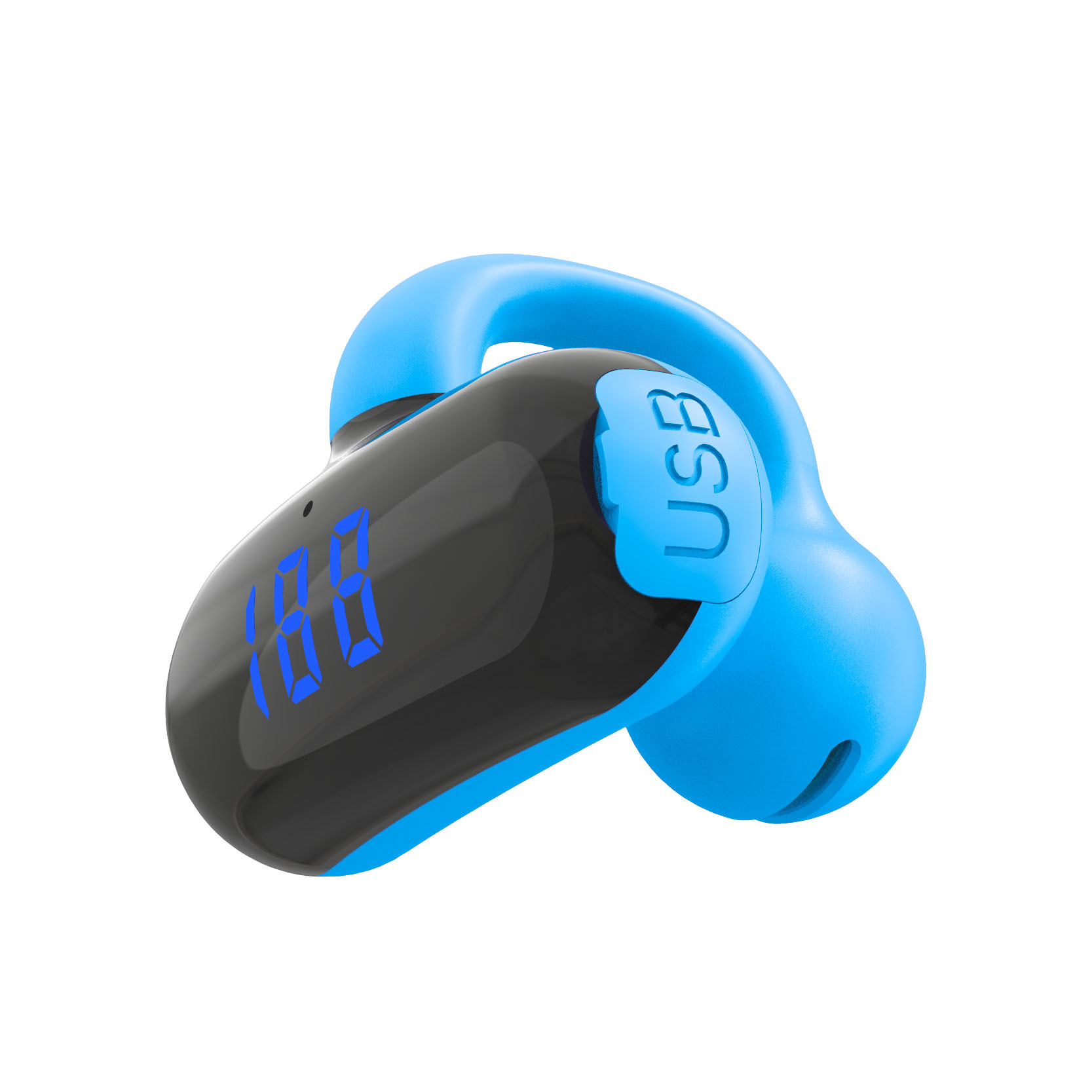 F20 Bluetooth Headset New Large Battery Standby Long Pinch Ear Number Display Power Gas Conduction No Ear Injury Movement
